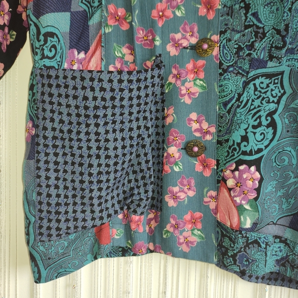 Vintage Patchwork Carole Little Shirt Coat - Picture 10 of 12